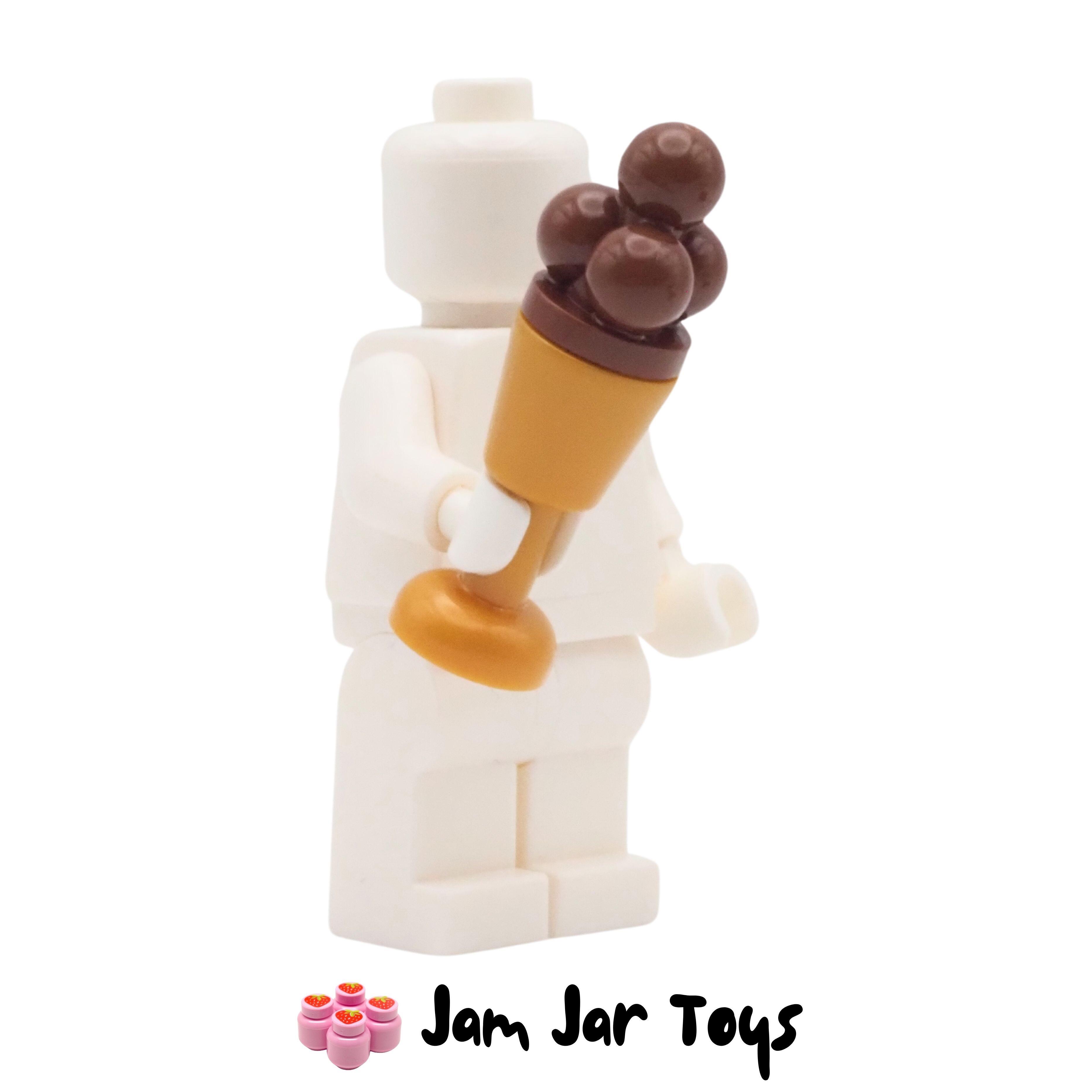 LEGO Pearl Gold Goblet With Chocolate Ice Cream Sundae.