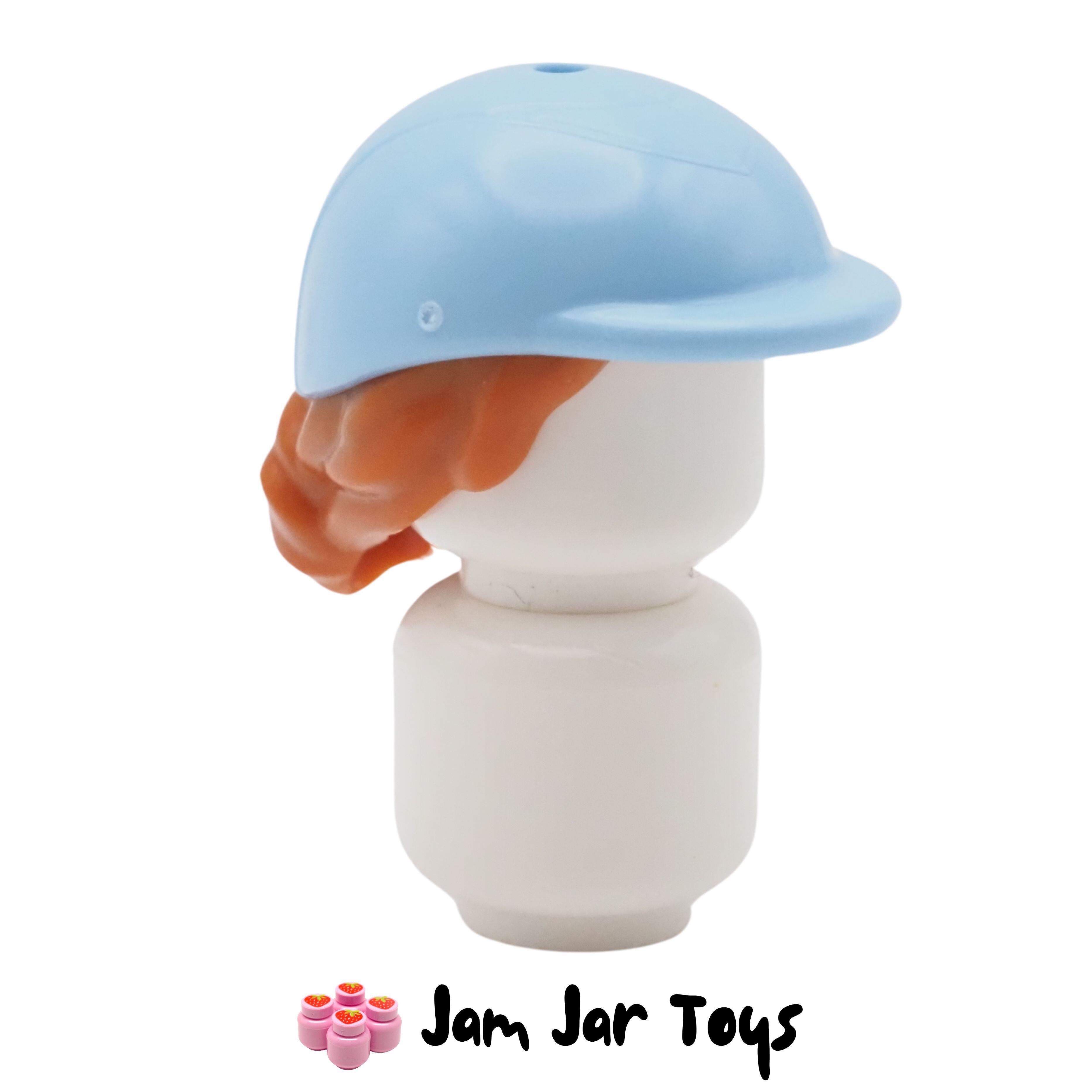 LEGO Short Dark Orange Hair, Bright Light Blue Riding Helmet