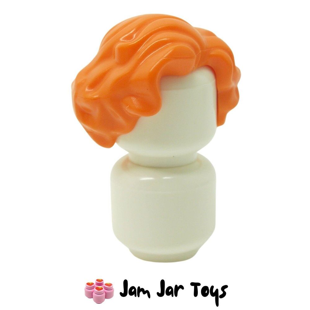 LEGO Hair Orange Short Wavy Side Parting