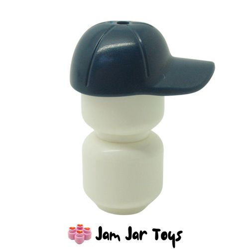 LEGO Cap Dark Blue - Short Curved Bill With Seams