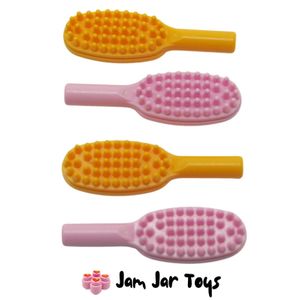 LEGO® Hairbrushes Bright Pink and Bright Orange - 2 of each colour A25