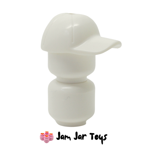 LEGO White Hat / Cap Short Curved Bill with Seams