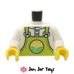 LEGO® White Torso Overalls, Lime with Grocery Store Logo TO24