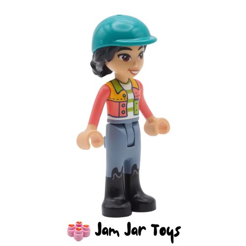 LEGO Friends Minifigure Liann - Coral Jacket, Riding Hat Side View