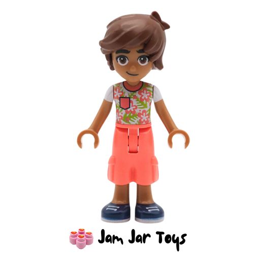 LEGO Friends Minifigure Leo - Flowered Shirt, Coral Cropped Trousers.