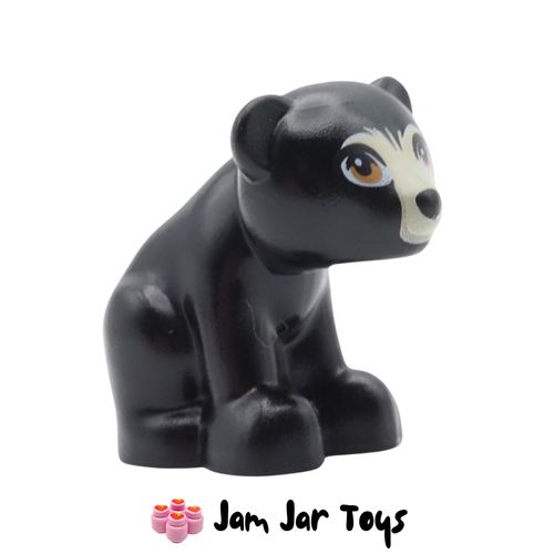 LEGO Small Black Bear, Nougat Eyes, Tan Face.