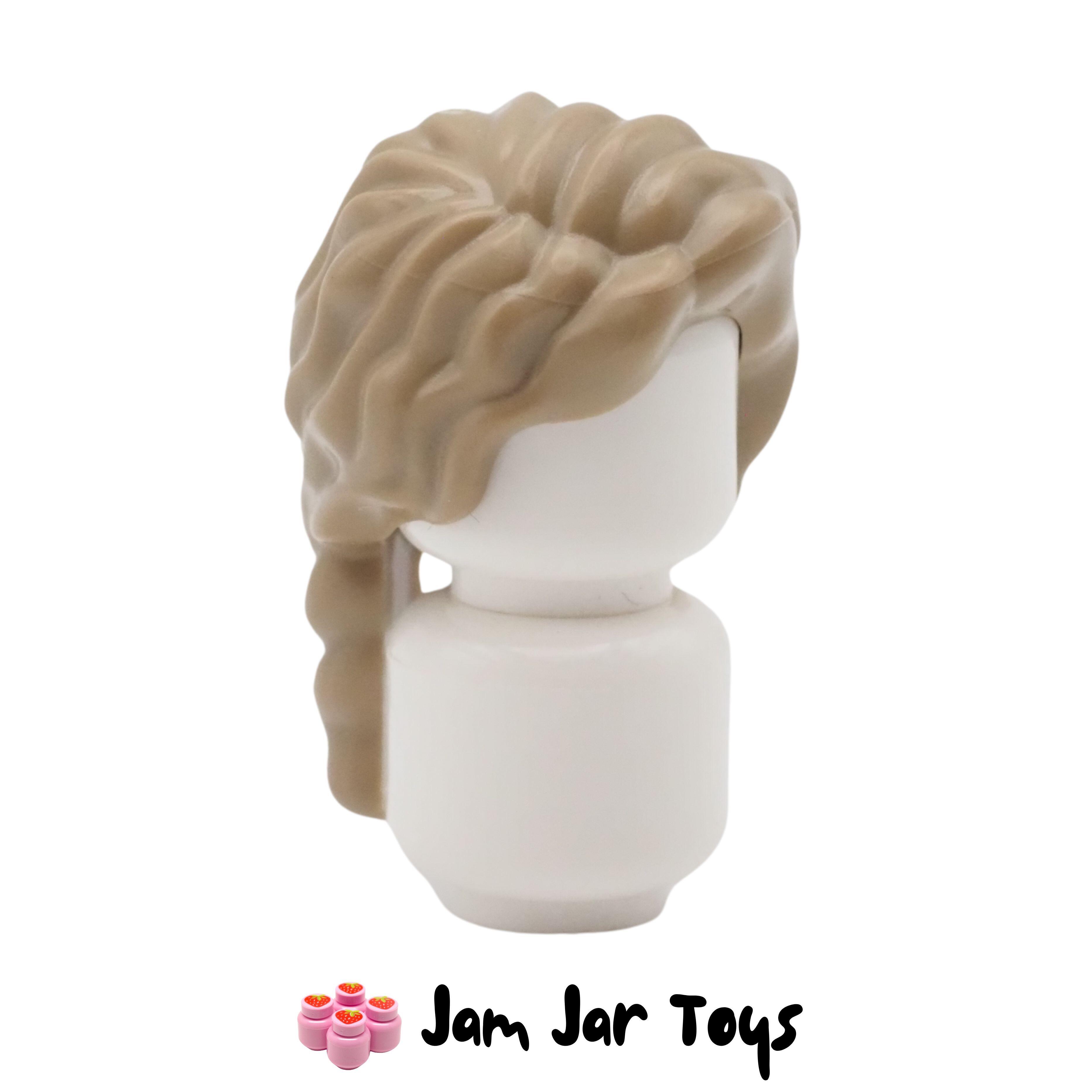LEGO Dark Tan Curly Hair, Thin Braid.