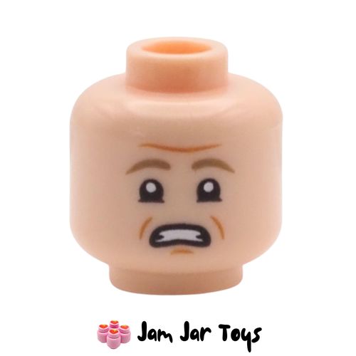 LEGO Admiral Motti Light Nougat Head, Lines, Worried