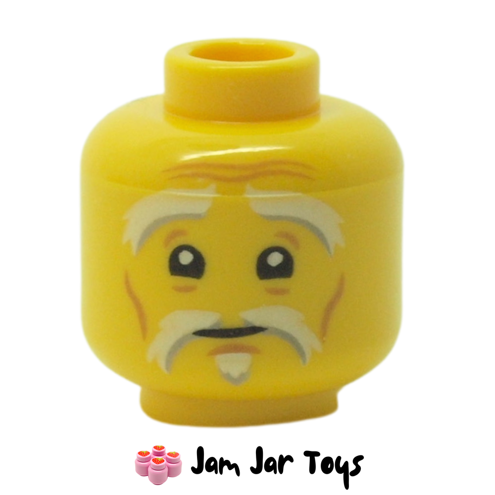 LEGO Head Sensei Wu White and Gray Eyebrows Goatee