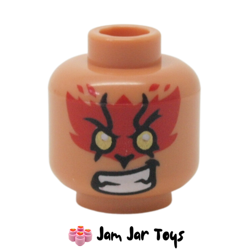 LEGO Evil Macaque Head, Dark Red Around Gold Eyes, Angry
