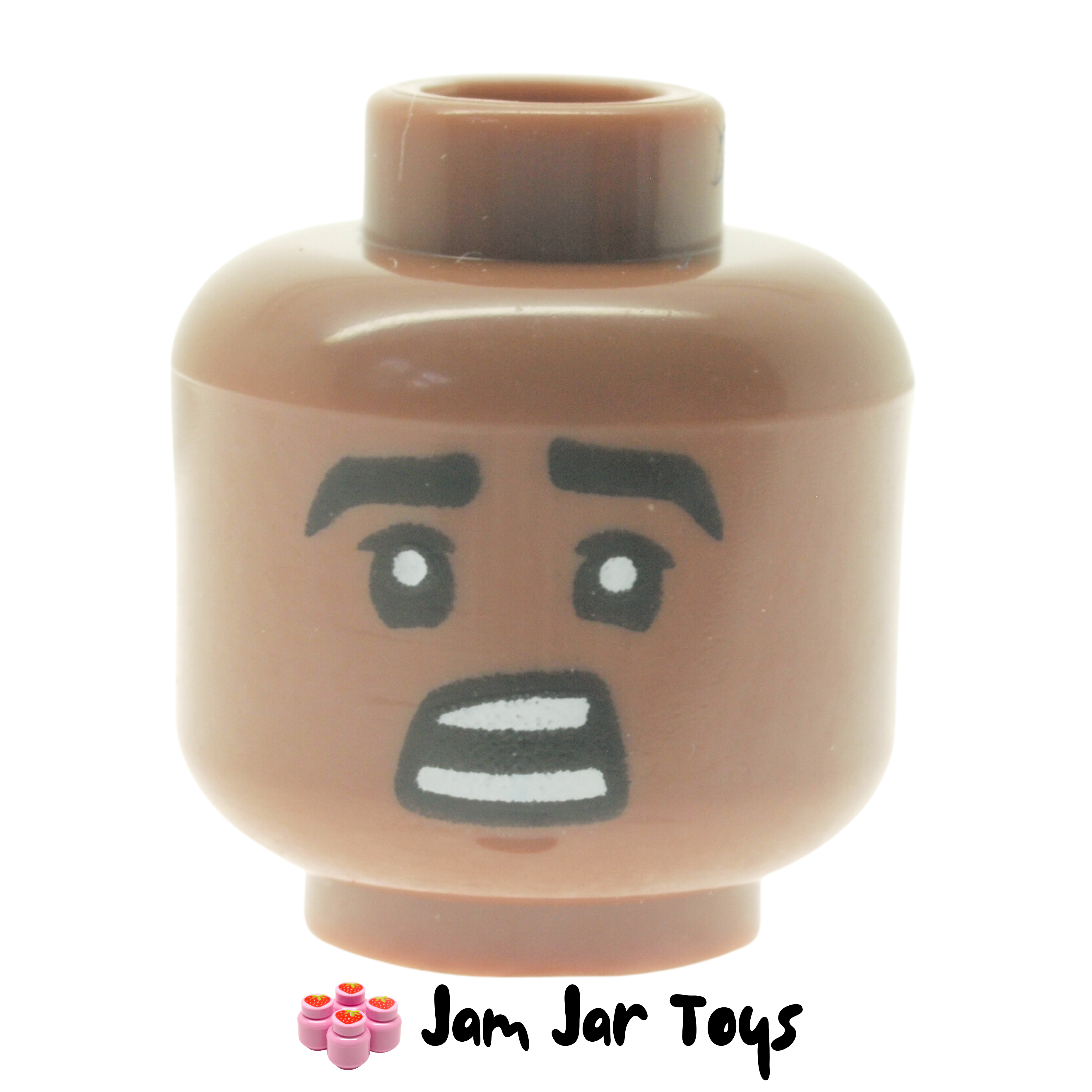 LEGO Medium Brown Head, Smile with Teeth/Scared  HF12
