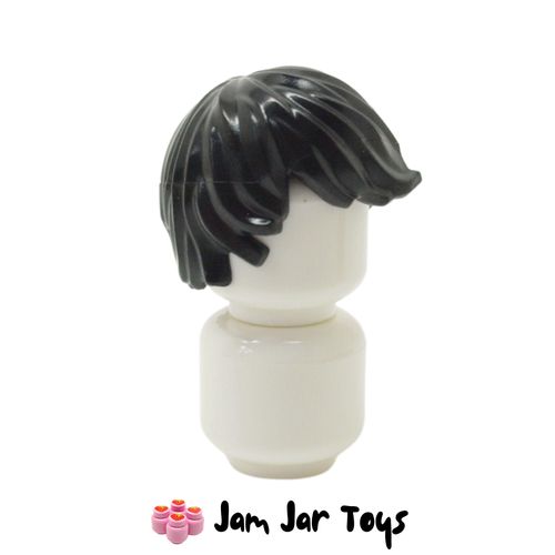 LEGO Black Hair Tousled with Side Part