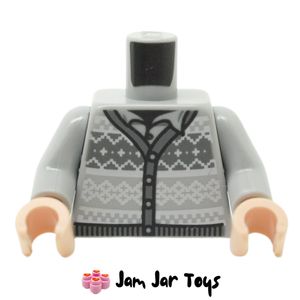 LEGO® Neville Longbottom, Grey Sweater, White / Grey Pattern, Buttons TO116