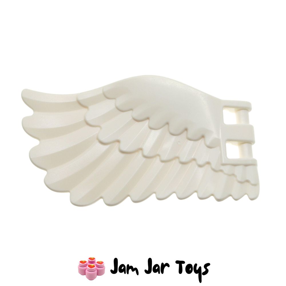 LEGO Left White Feathered Wing, Bar Handles