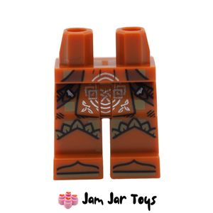LEGO® Dark Orange Legs, Loincloth, Celtic Knot, Reddish Brown Belts, Olive Green Feathers, Shoe Tips. L223