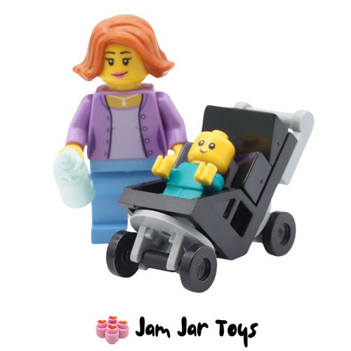 LEGO Mum and Baby Minifigures - Mother and Baby in Pushchair / Pram.