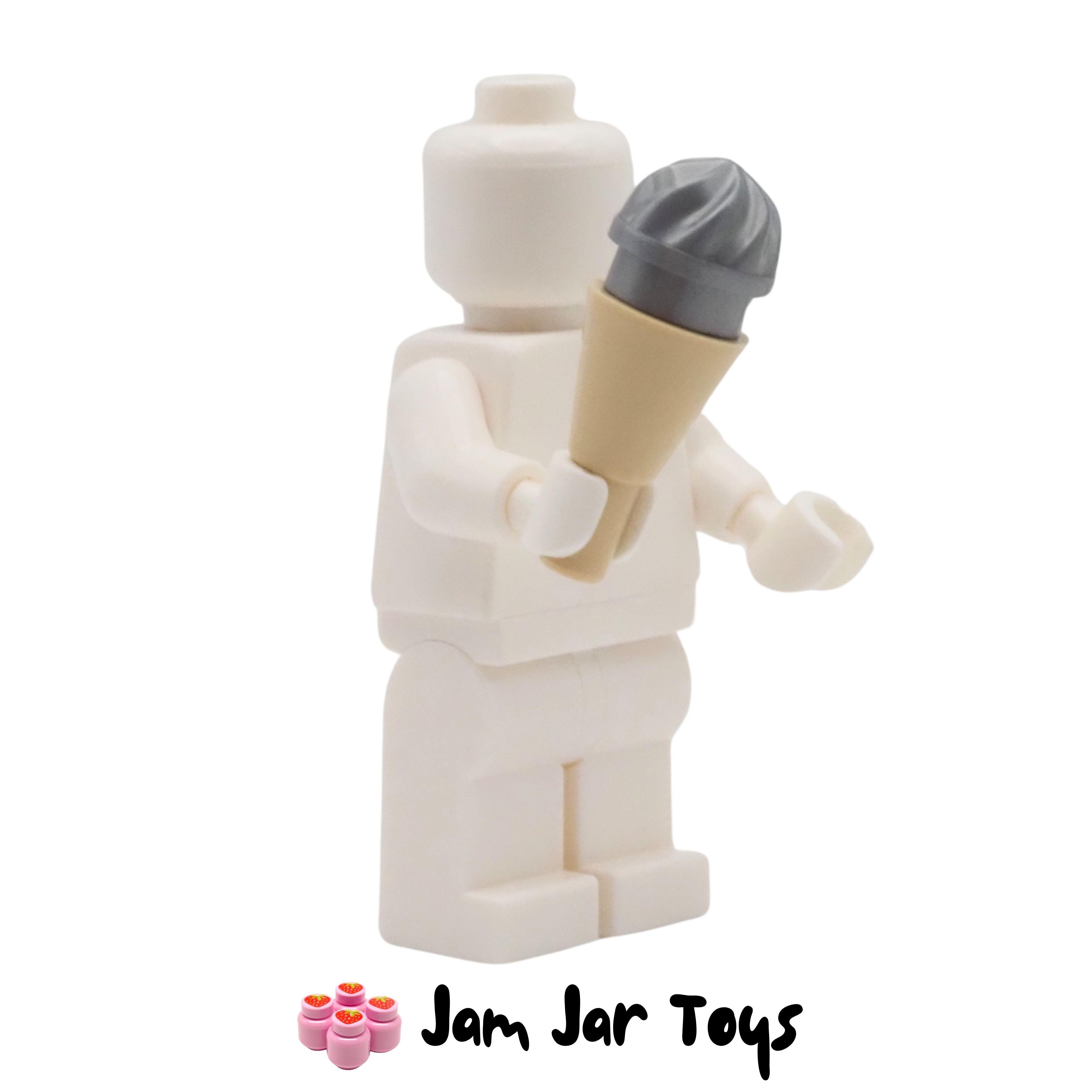 LEGO Tan Cone with Silver Ice Cream.