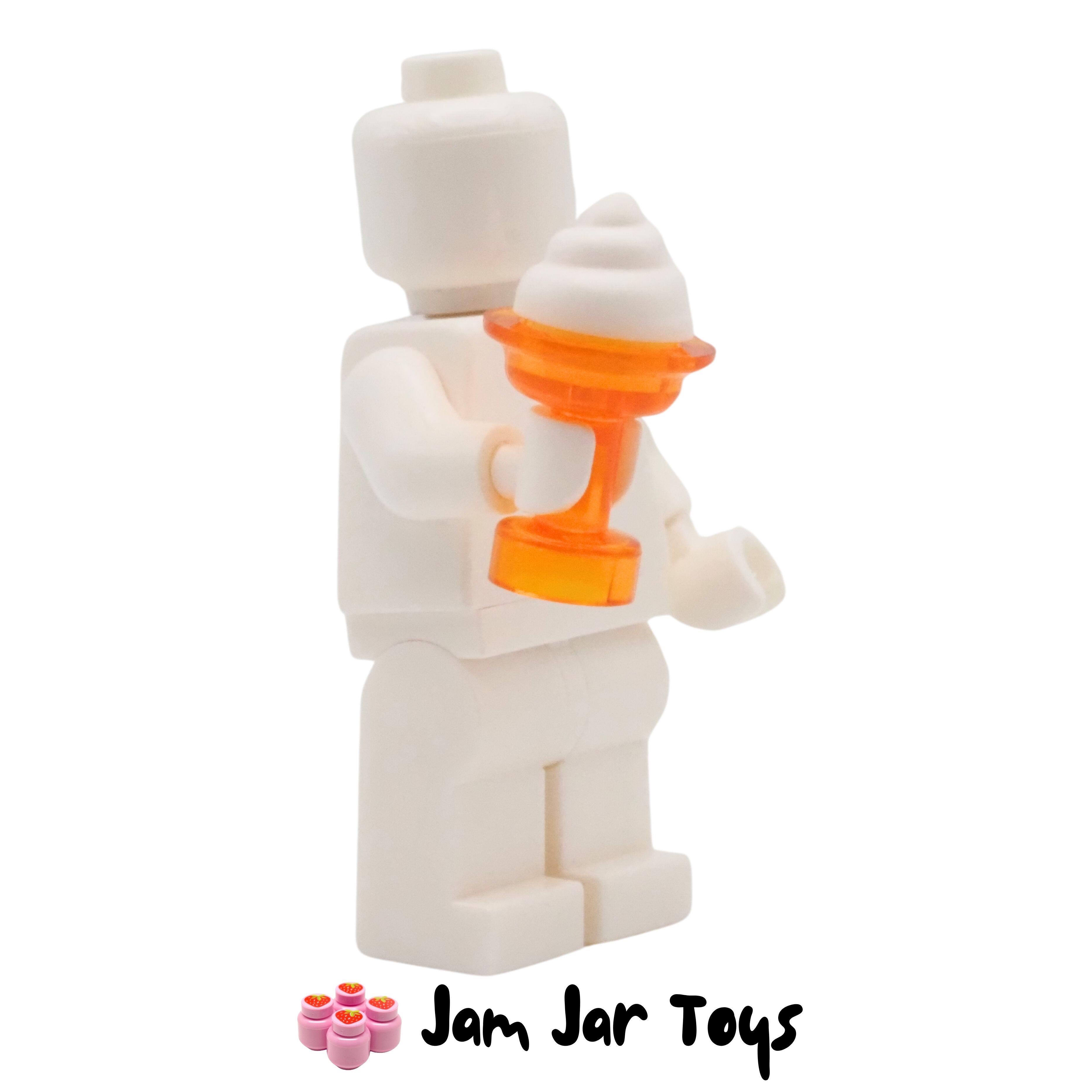 LEGO Trans Orange Sundae Dish With Vanilla / White Swirly Ice Cream