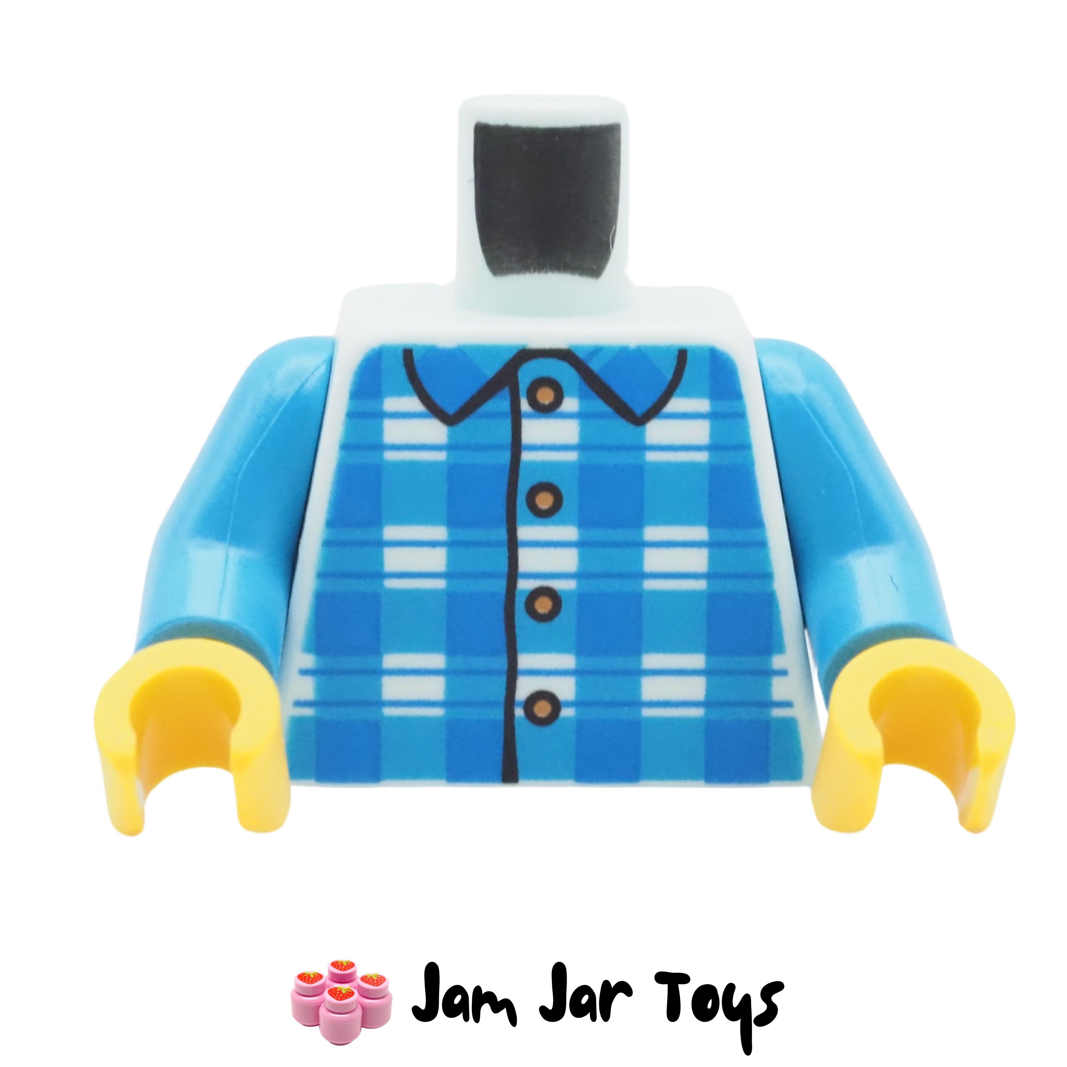 LEGO Light Aqua Torso, Blue Plaid Shirt/Pyjama Top
