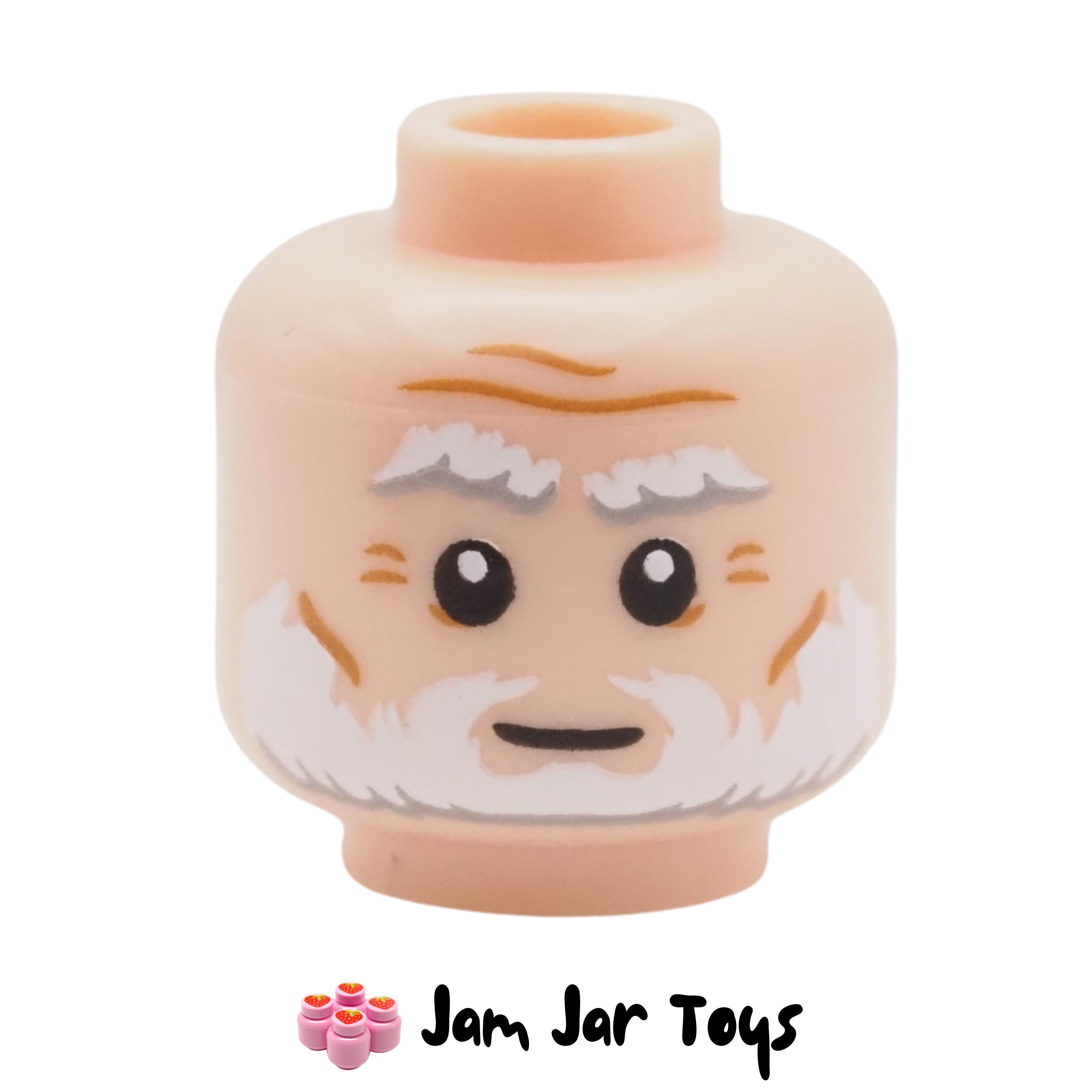 LEGO Leonardo Da Vinci Head, Light Nougat, Beard, Wrinkles.
