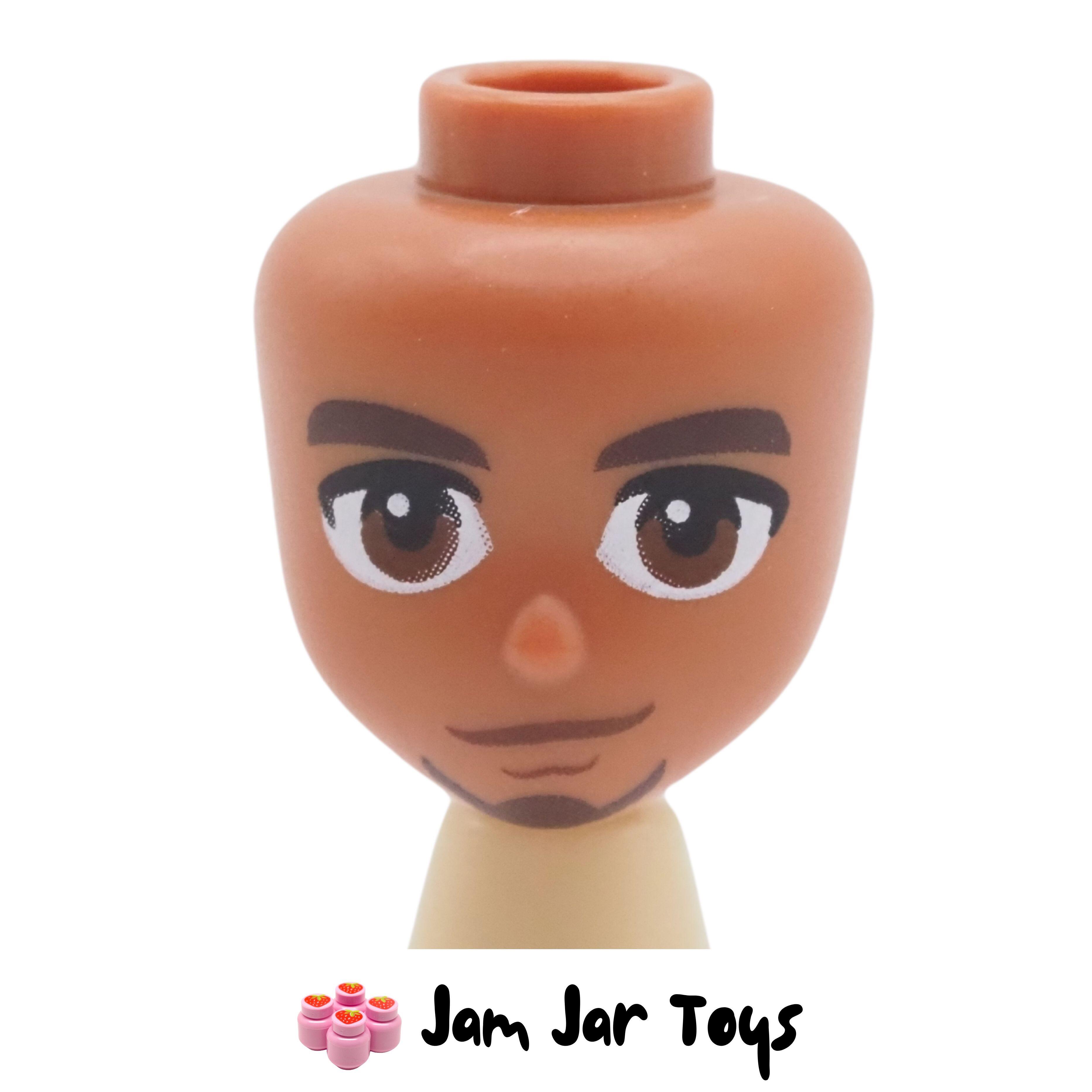 LEGO Faraji, Sienna Head, Goatee, Chin Dimple, Lopsided Grin
