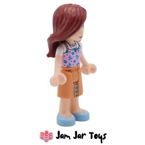 LEGO Friends Paisley Minifigure, Tank Top, Mid-Length Skirt, Blue Shoes Side View
