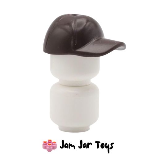 LEGO Minifigure Headgear – Dark Brown Cap with Curved Brim