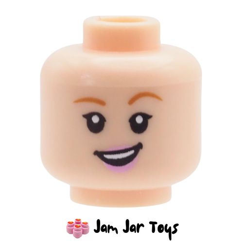 LEGO Head – Light Nougat Bo Peep, Dual-Sided Expressions Open Mouth Smile