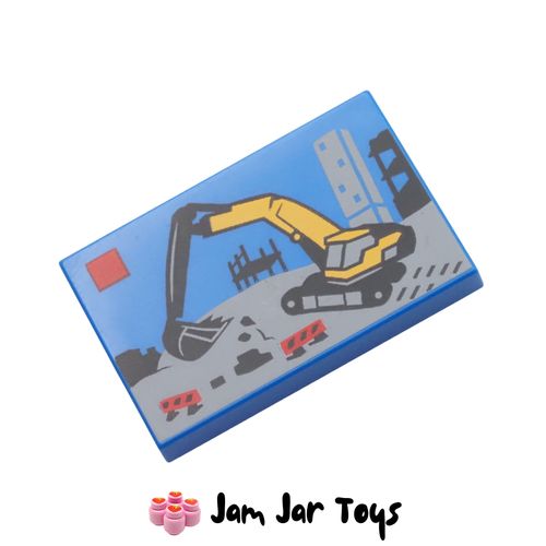LEGO Blue LEGO Excavator Set Tile 2 x 3