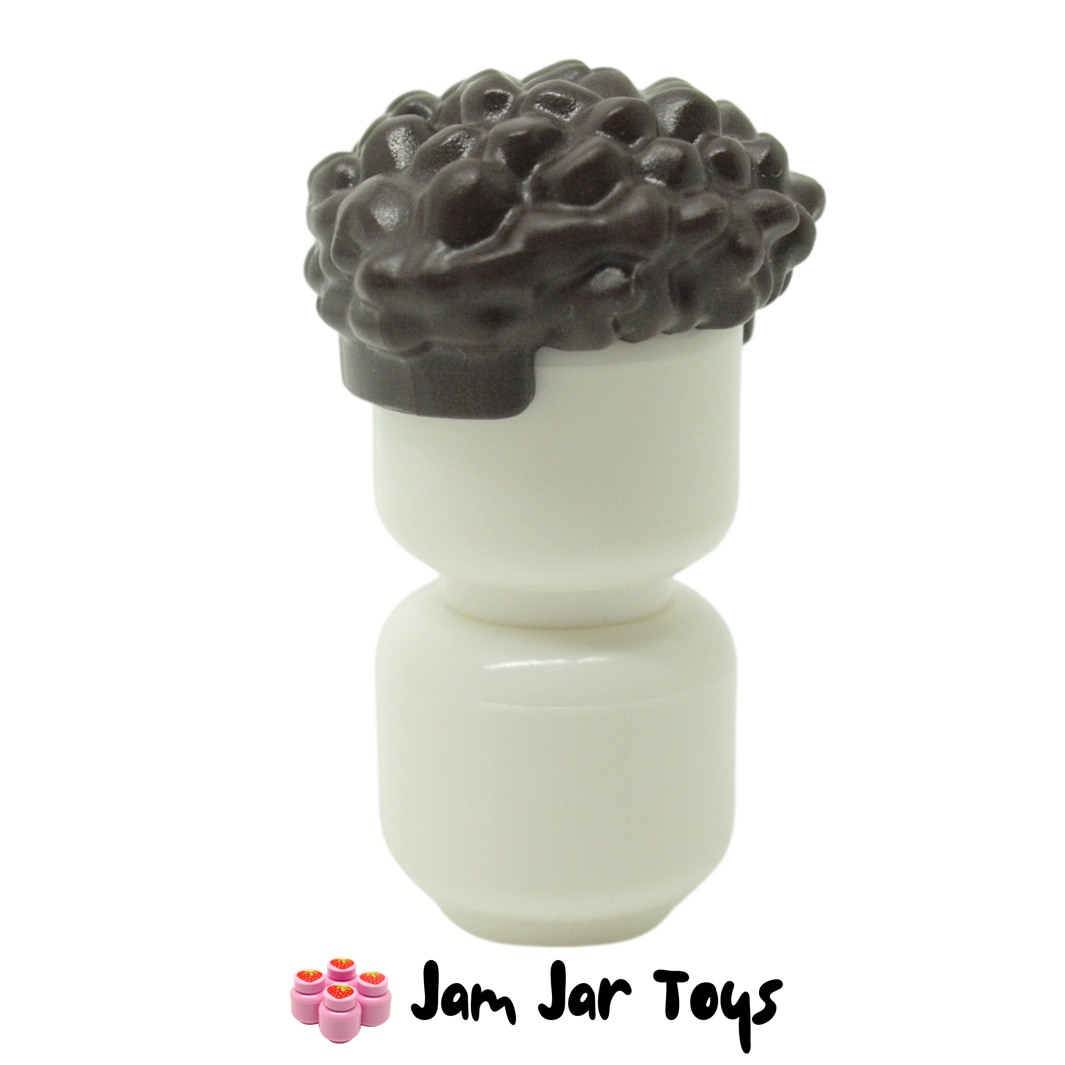 LEGO Dark Brown Hair Coiled with Straight Sides