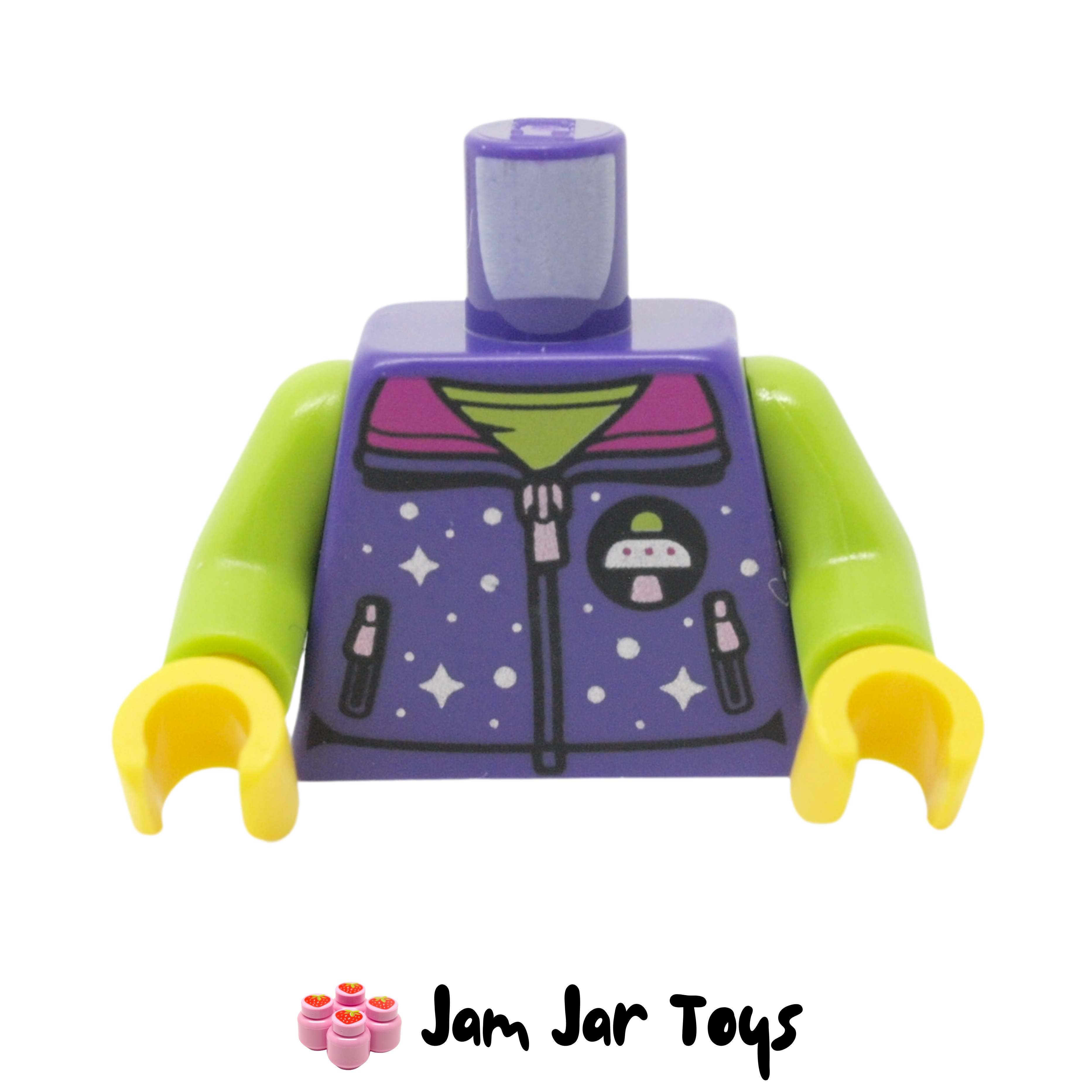 LEGO Torso Dark Purple Jacket with Zipper, UFO Logo
