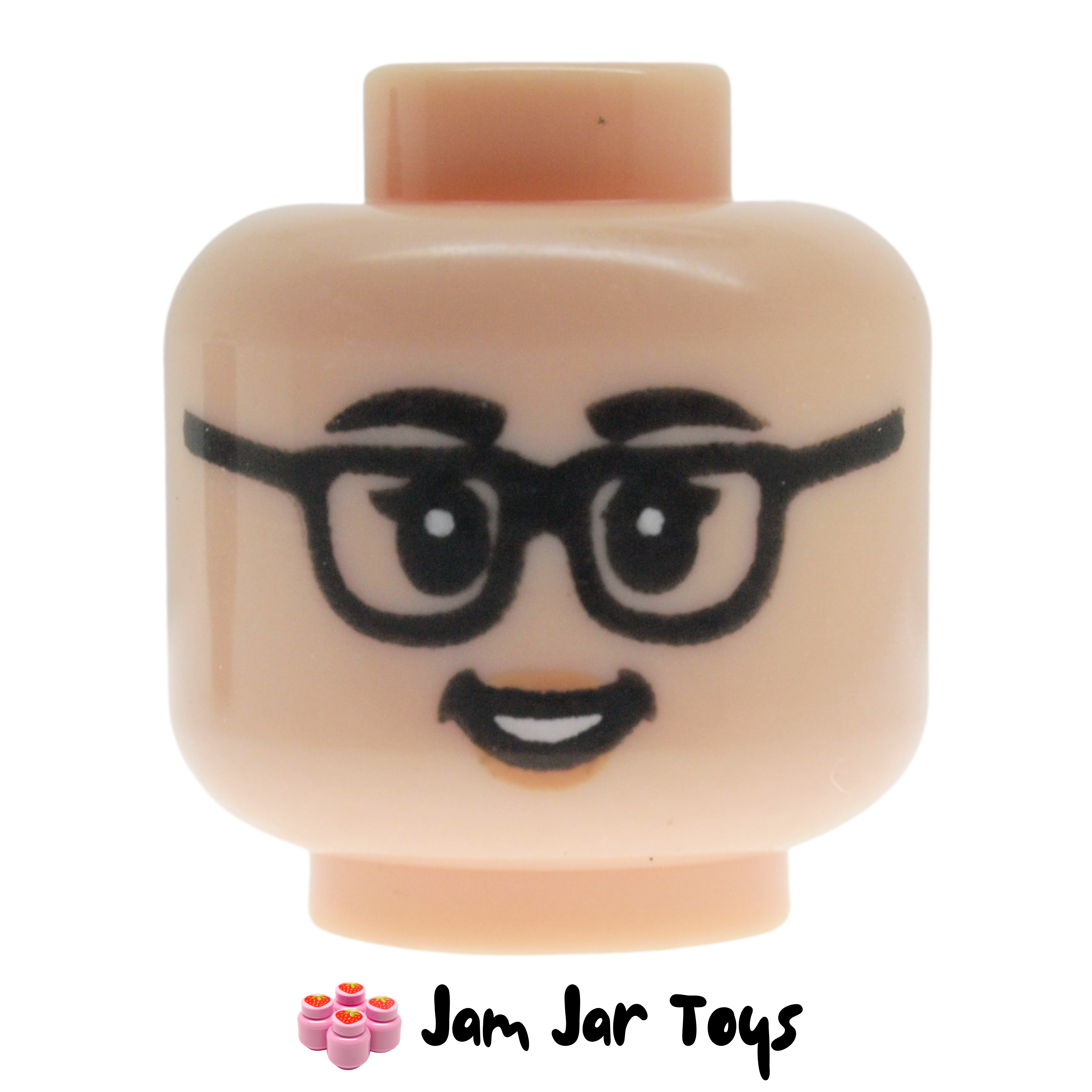 LEGO Phyllis Lapin Vance Head, Glasses, Peach Lips, Smile