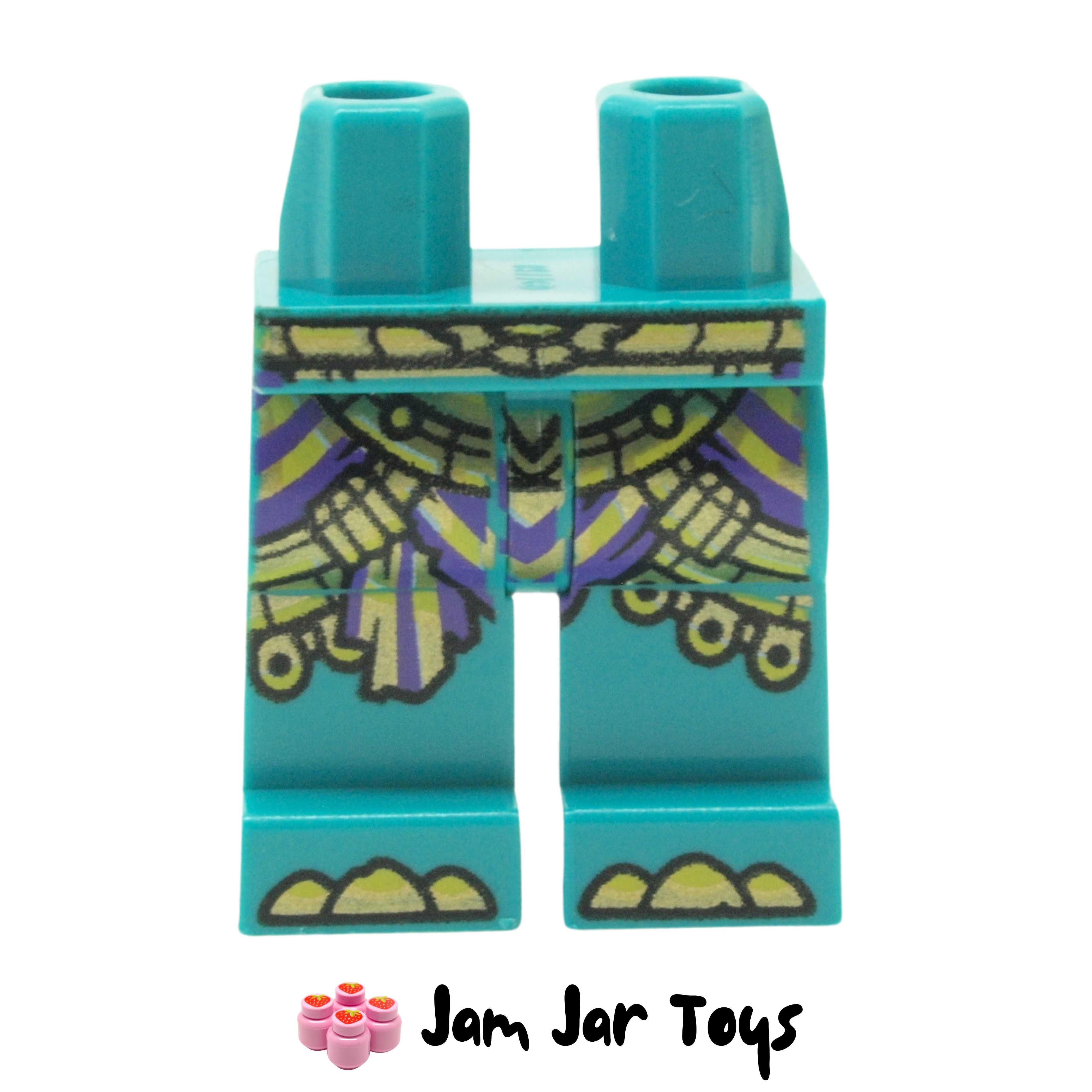 LEGO Dark Turquoise Legs, Gold Belt, Knee Pads, Skirt with Dark Purple Trim