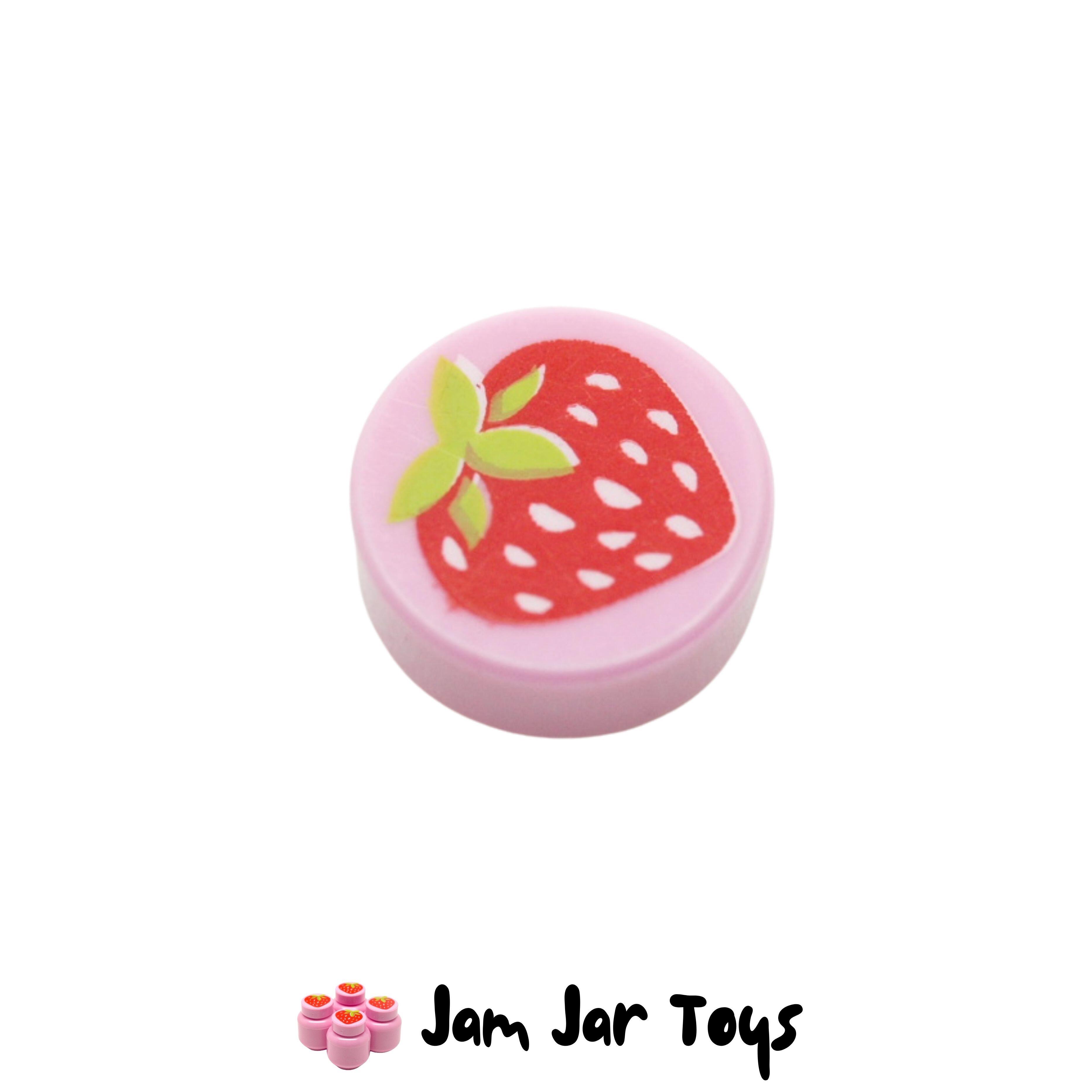 LEGO Bright Pink Round 1x1 Tile, Strawberry Print.