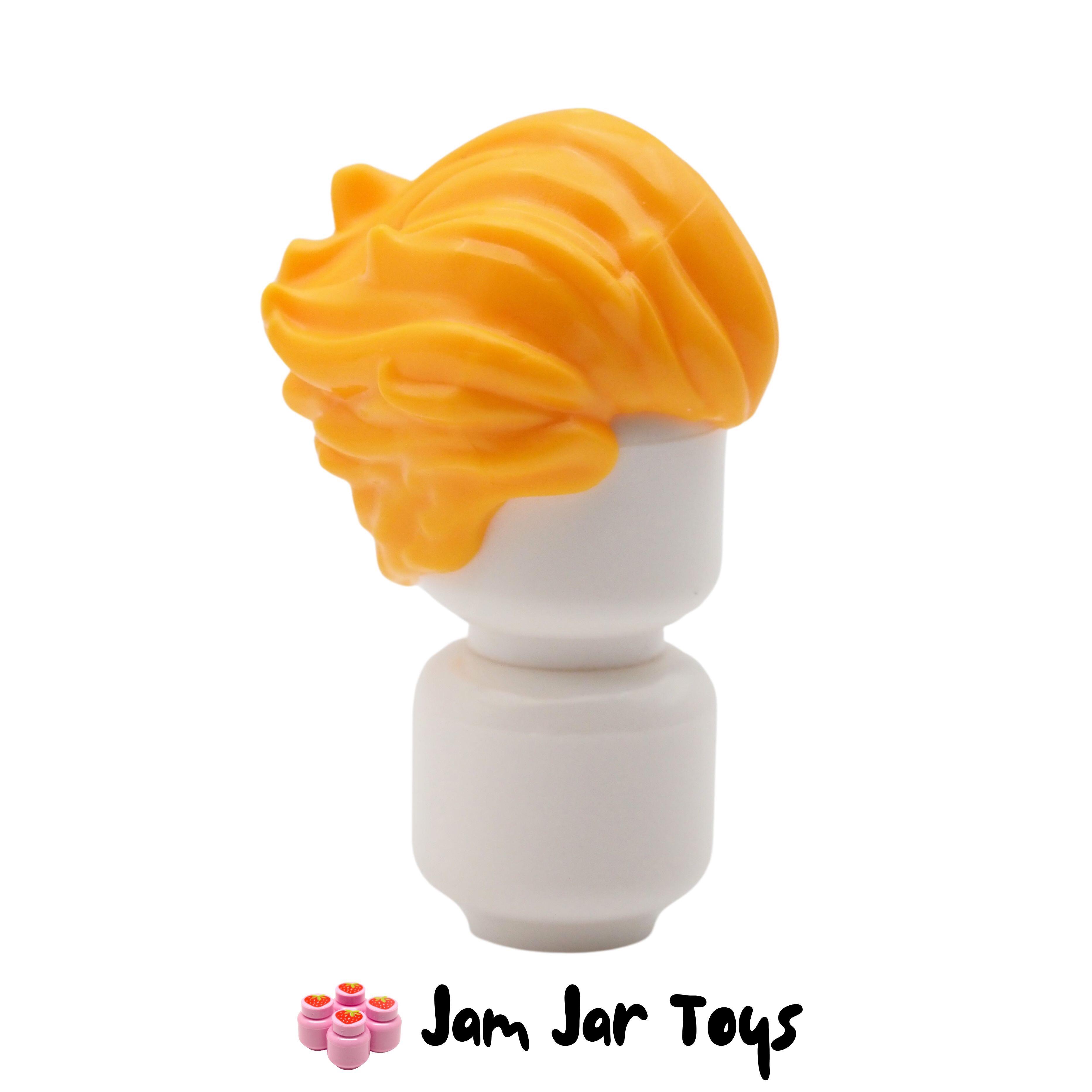 LEGO Bright Light Orange Bushy Hair Swept Back