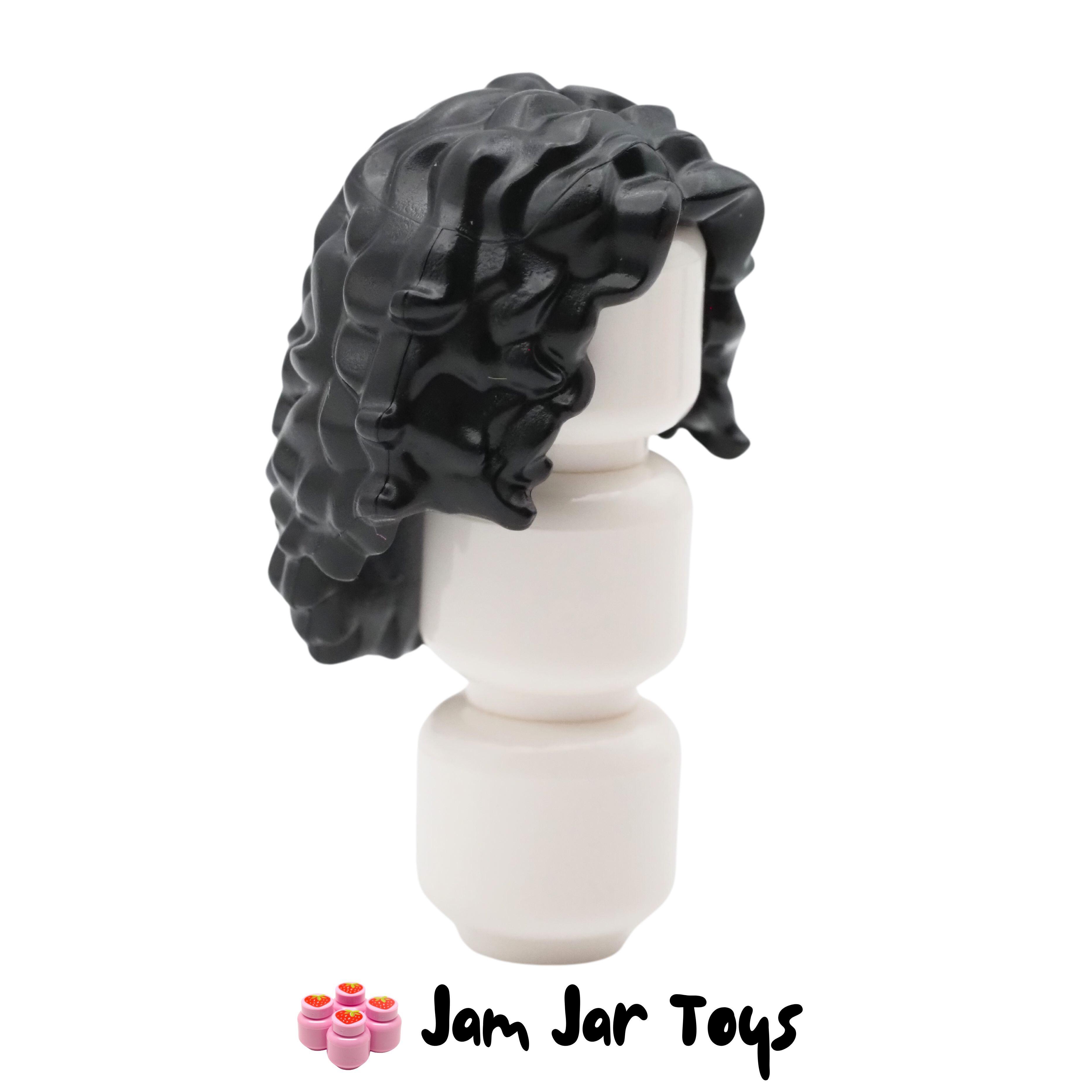 LEGO Mother Gothel Black Long Tousled Hair, Centre Parting.