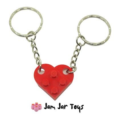 LEGO Love Heart Keychains Red