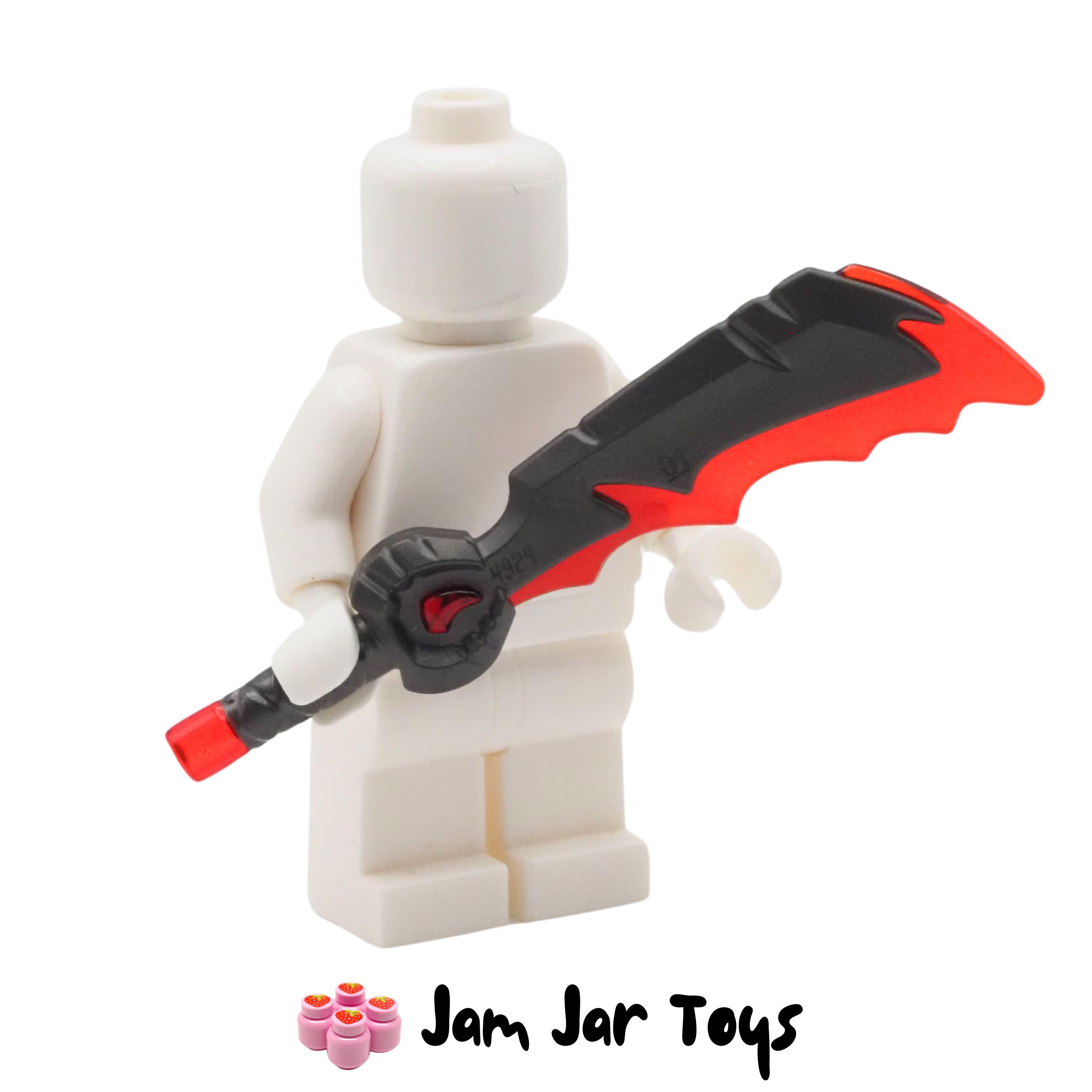 LEGO Pearl Titanium Sword, Trans-Red Jagged Edges