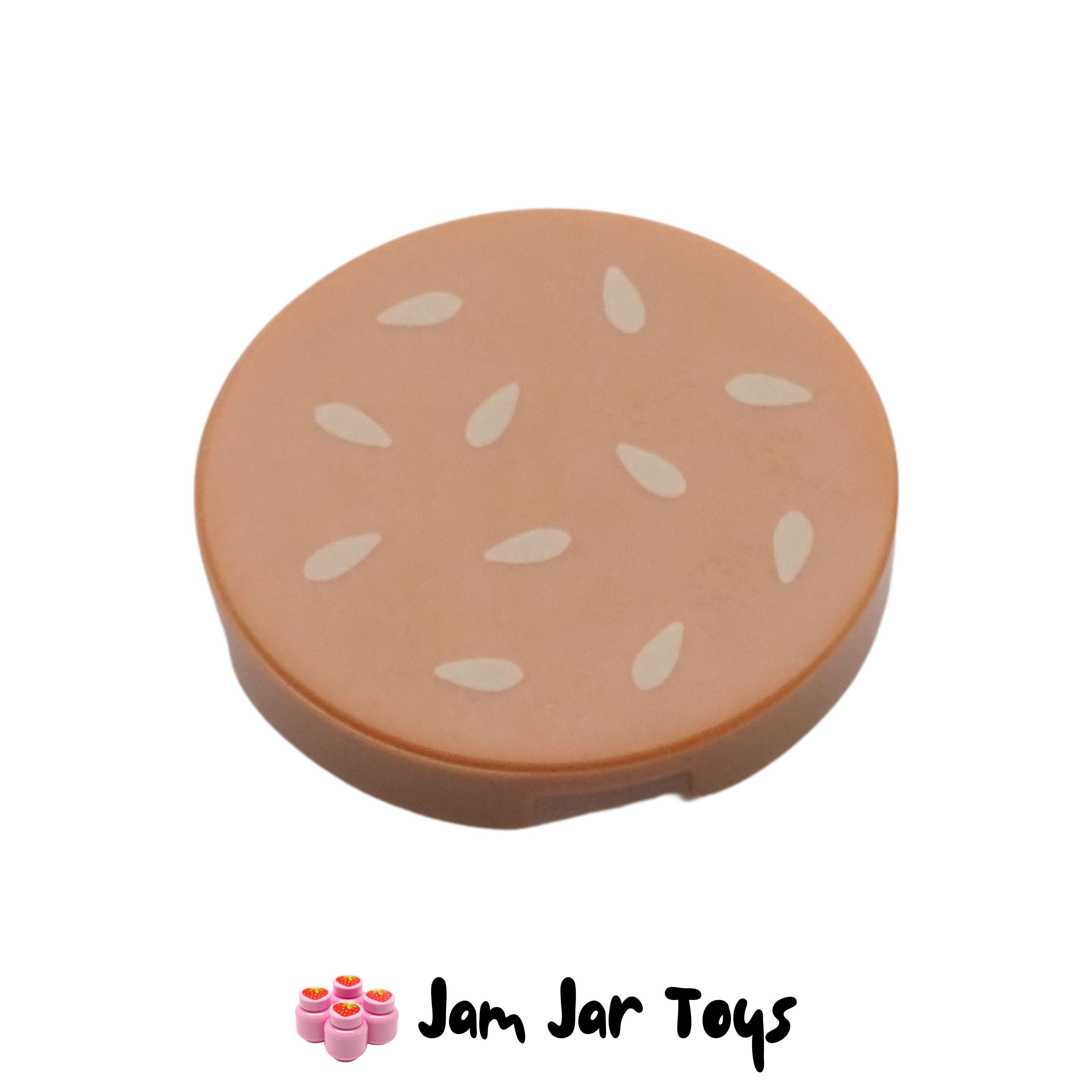 LEGO Medium Nougat Round 2 x 2 Tile, Tan Sesame Seeds.