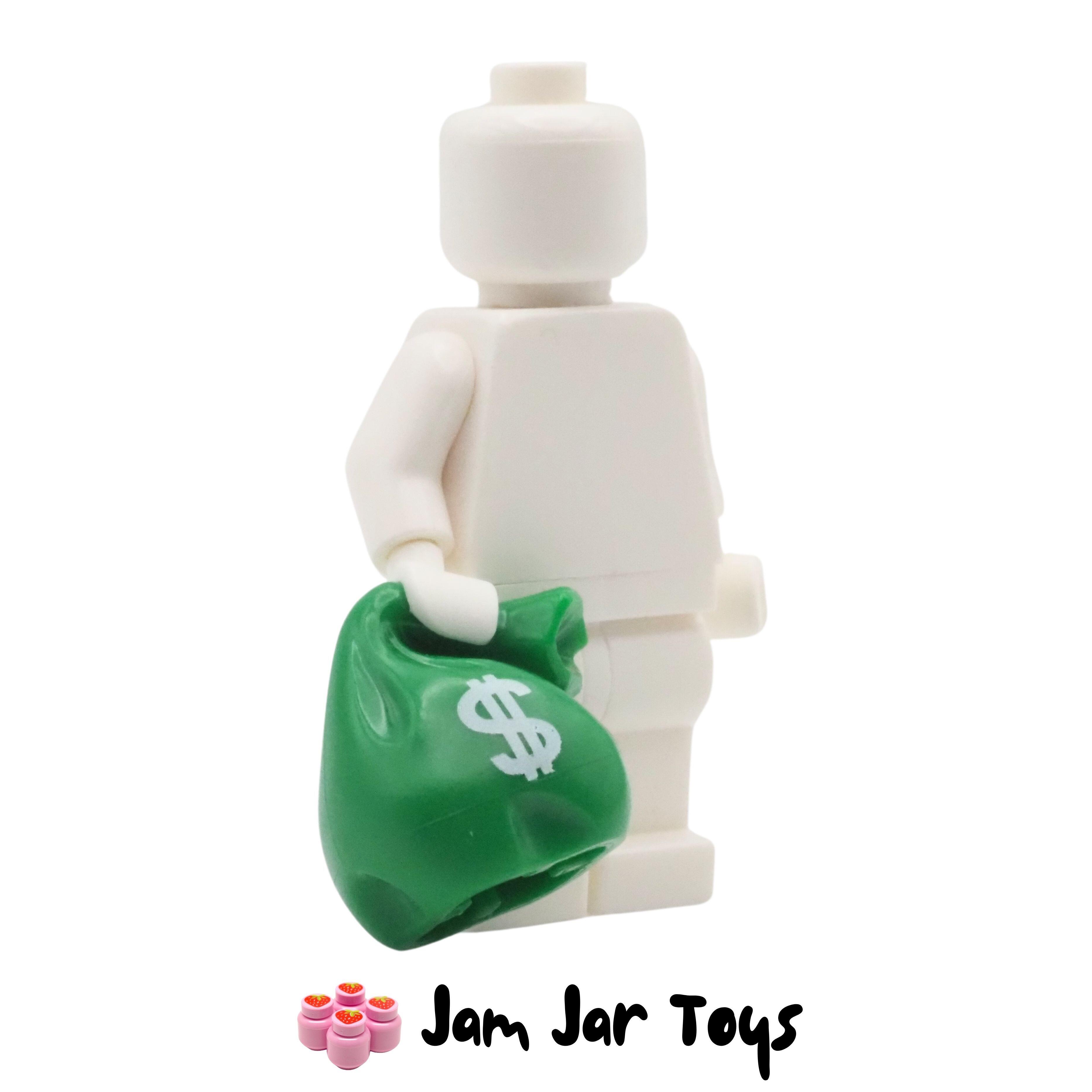 LEGO Green Bag / Sack with Handle and $ Dollar Sign Print.