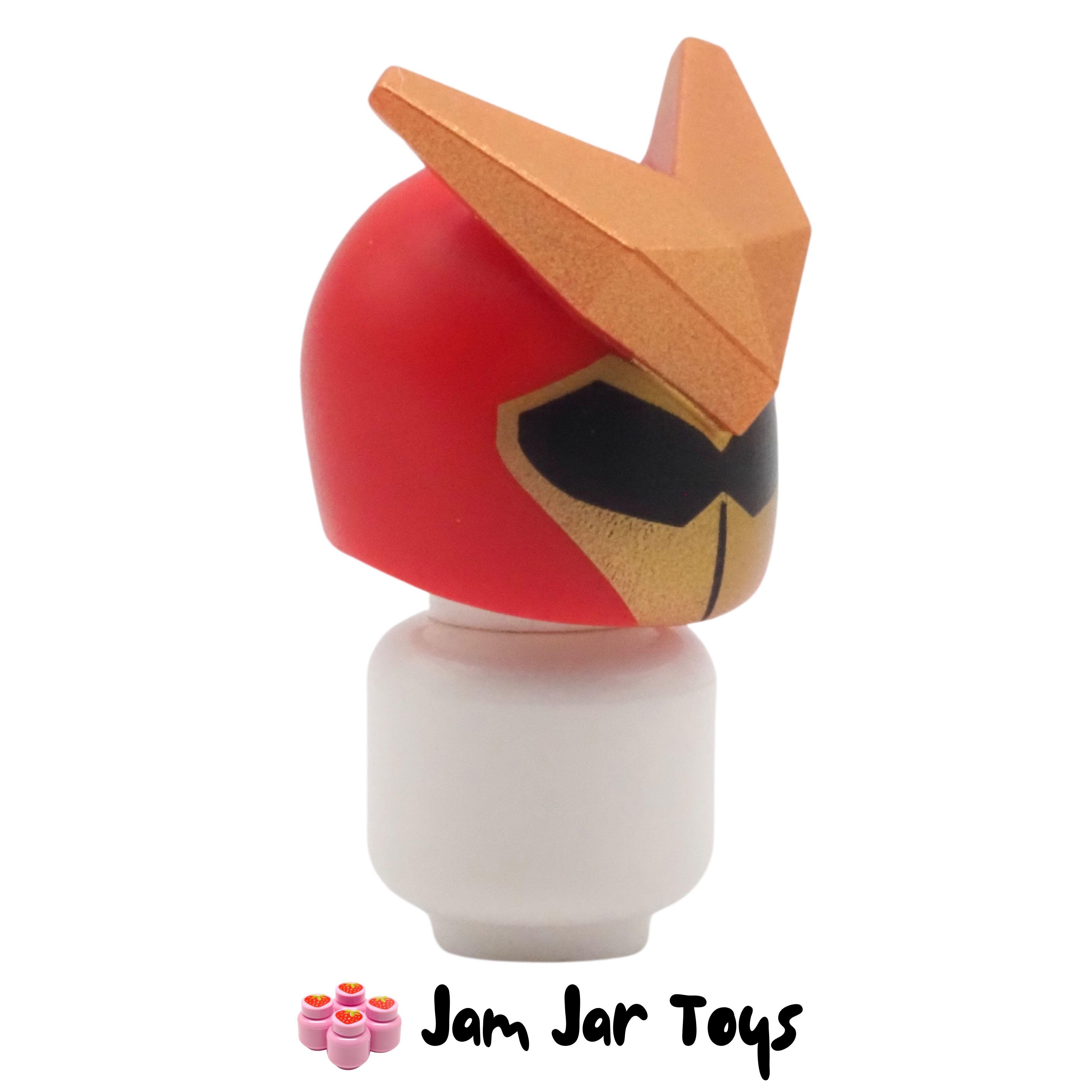 LEGO Super Warrior Helmet, Large Gold V Shape on Top, Black Visor