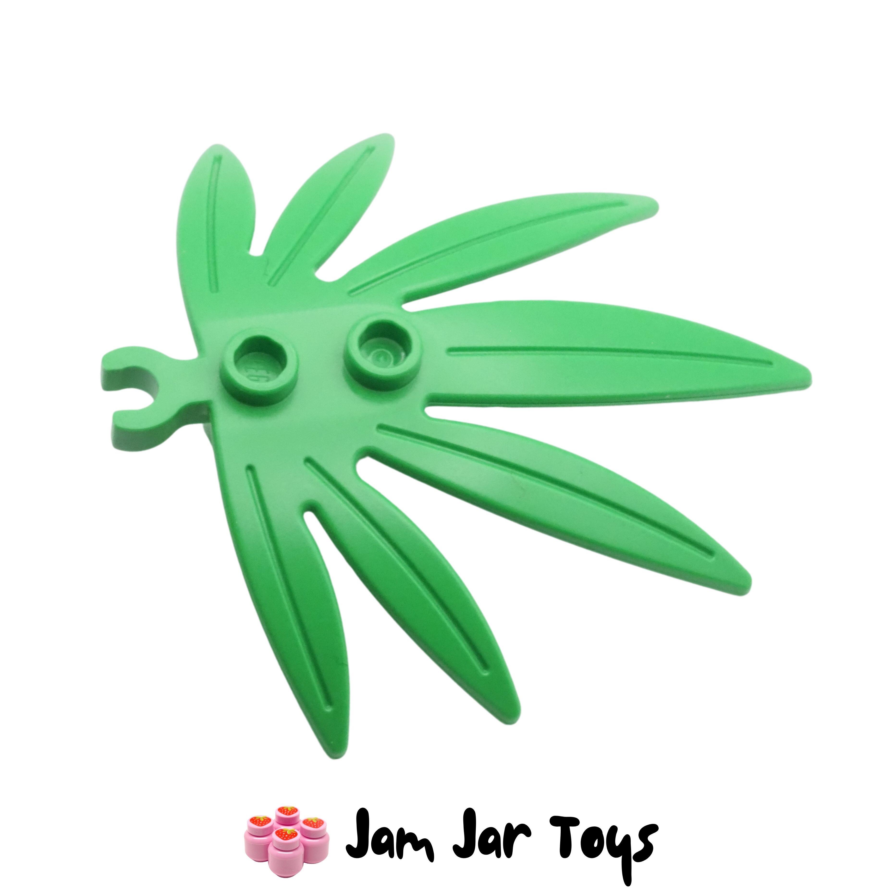 LEGO Bright Green Finger Leaves 6 x 5 Swordleaf with Clip.