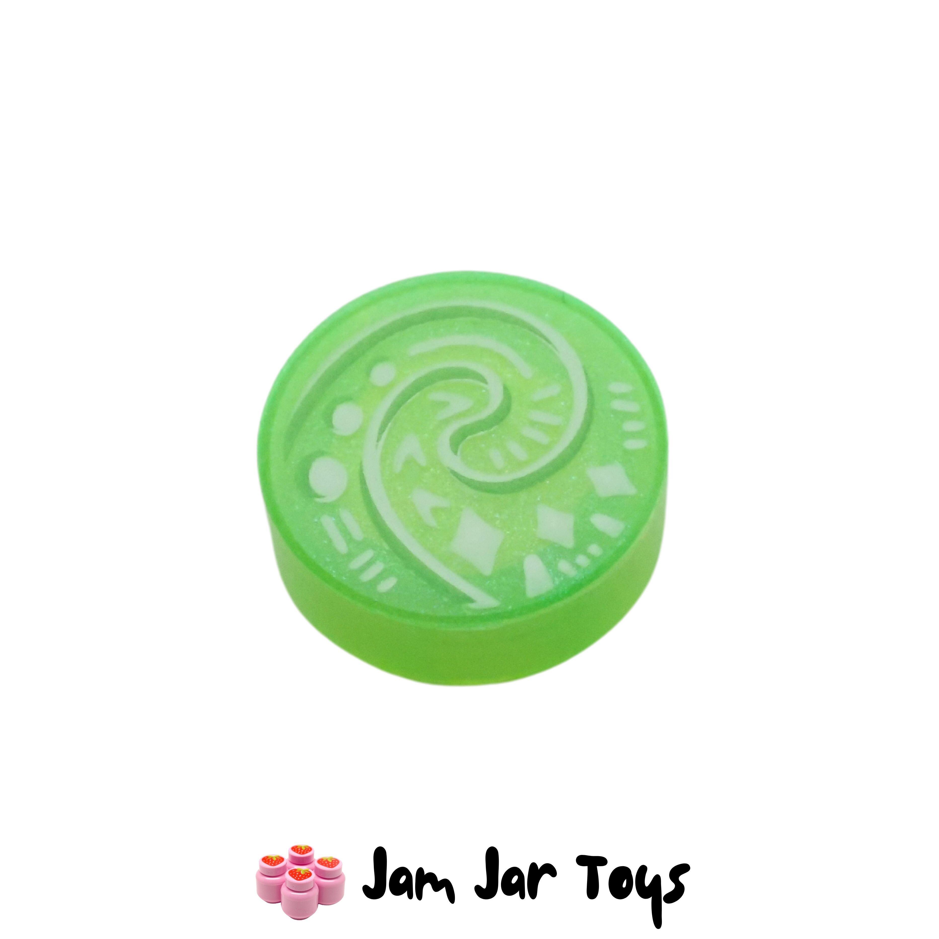 LEGO Opal Trans Light Green Tile, Curled Shell, Heart of Te Fiti