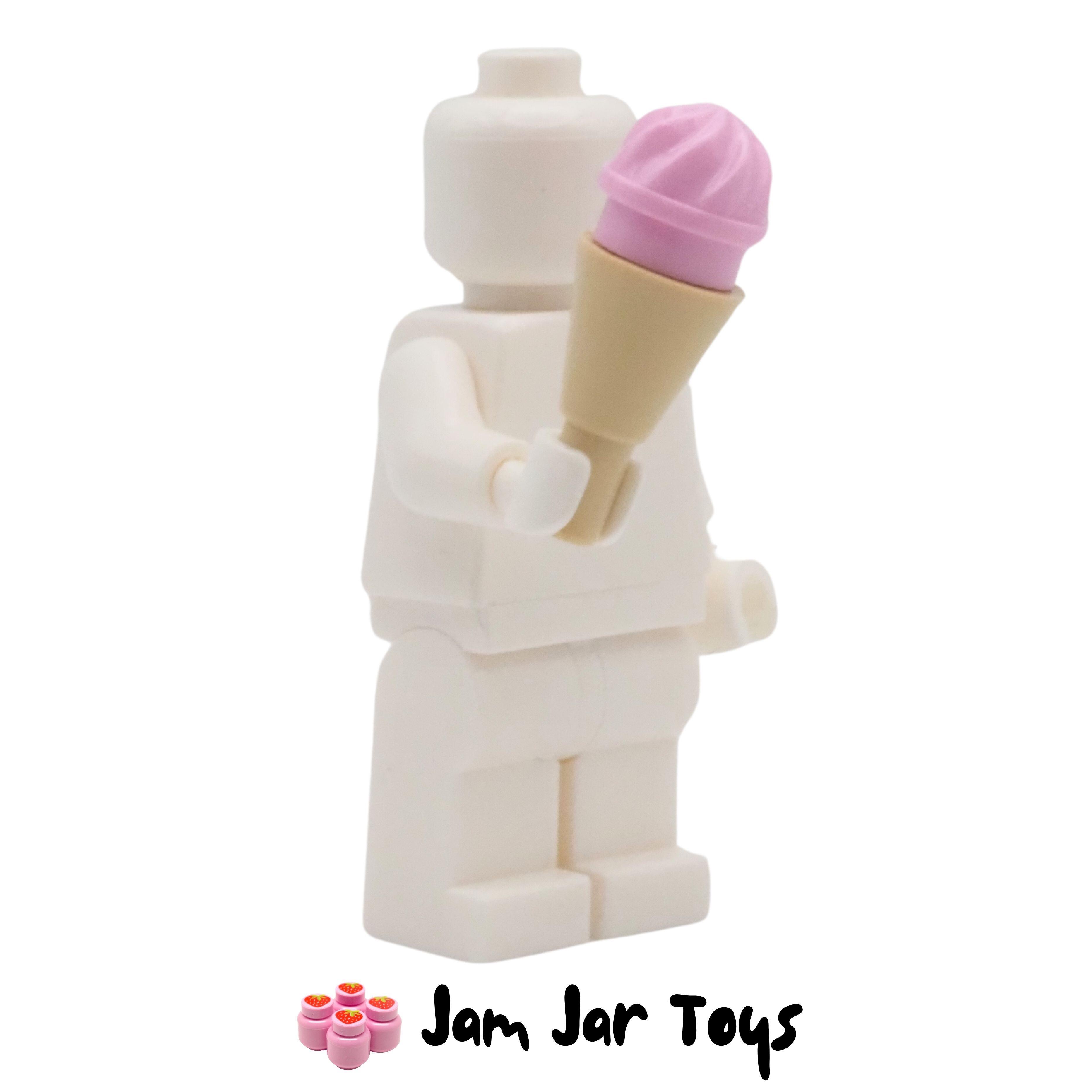 LEGO Tan Cone with Pink / Strawberry Ice Cream
