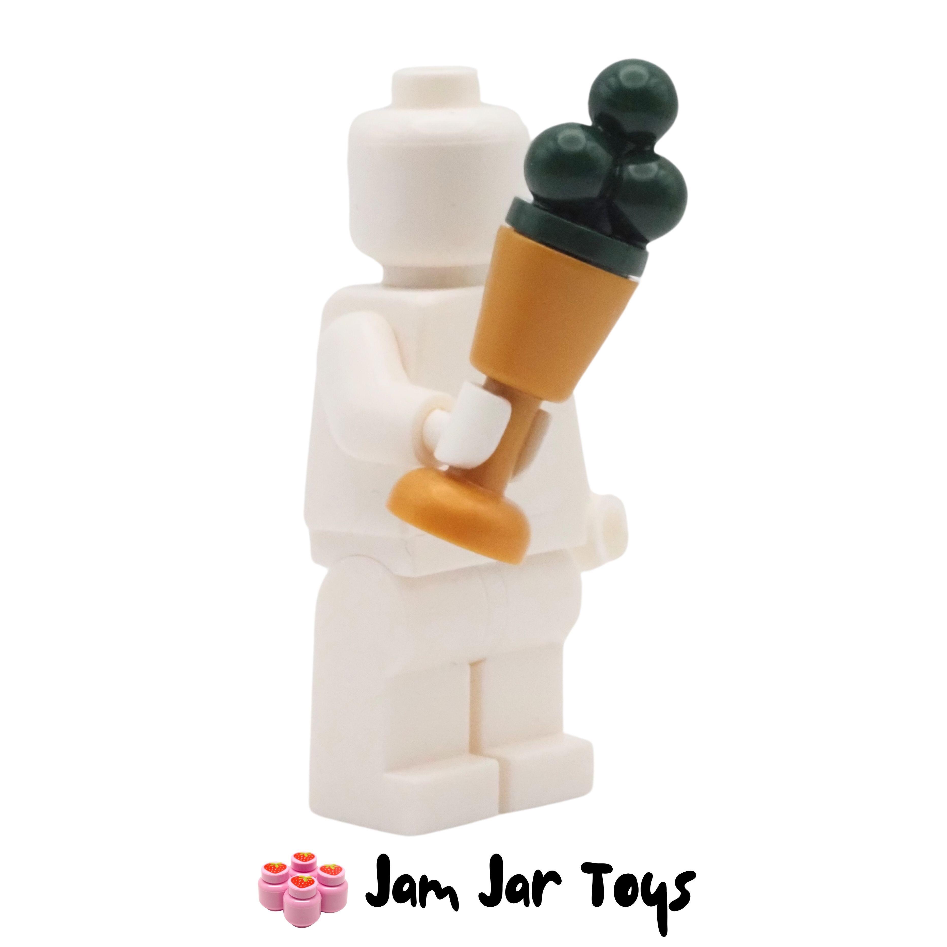 LEGO Pearl Gold Goblet With Dark Green Ice Cream.