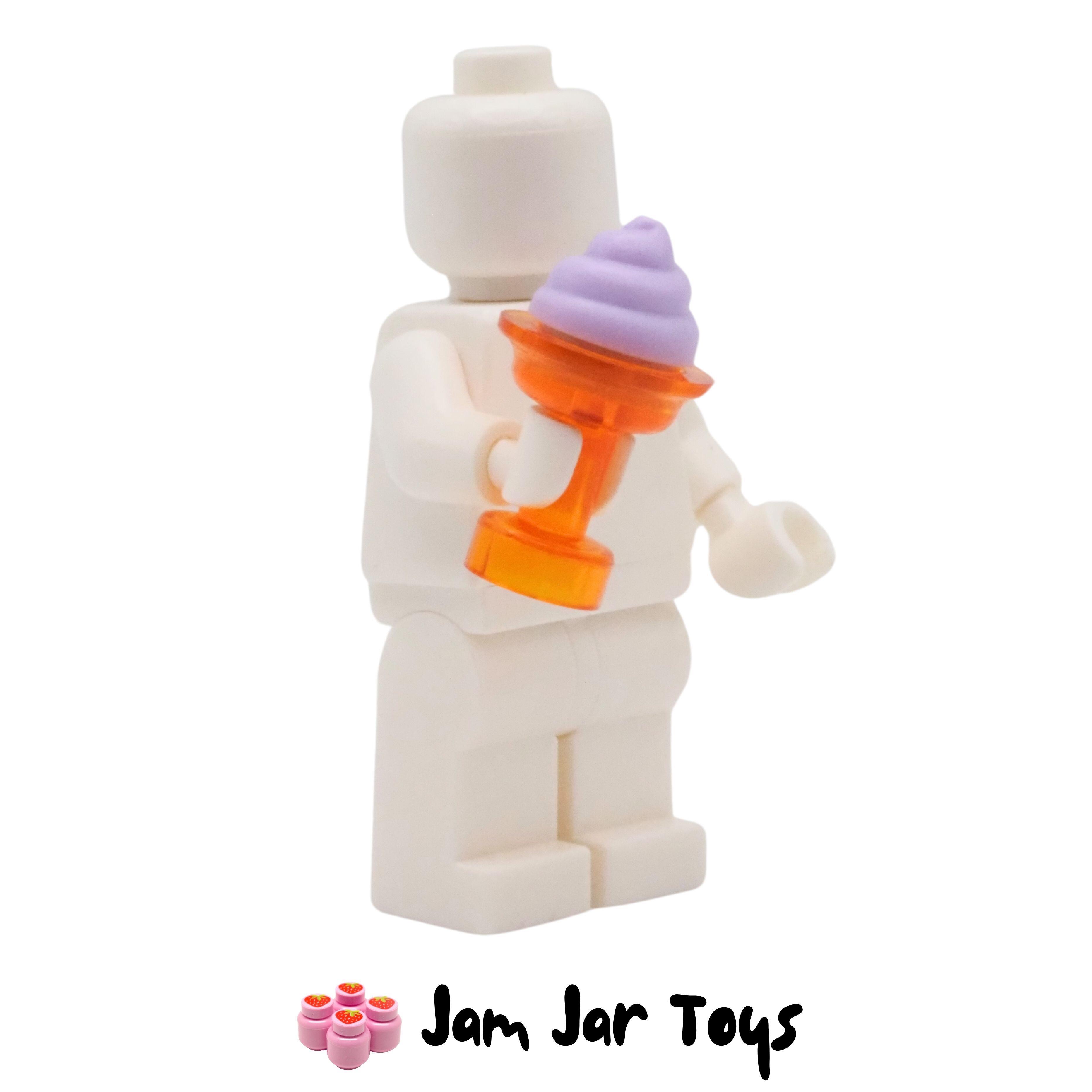 LEGO Trans Orange Sundae Dish With Lavender Swirly Ice Cream.