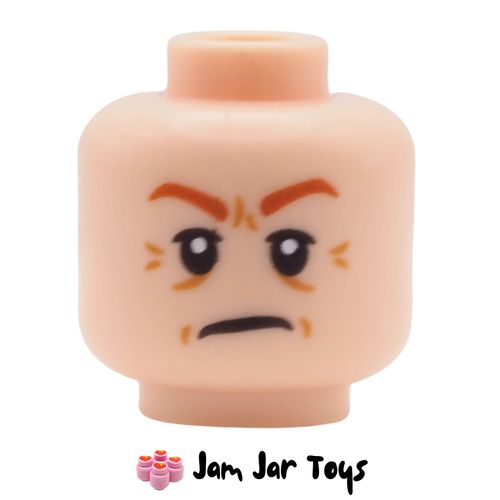 LEGO Light Nougat Arthur Weasley Head, Wrinkles, Frown.