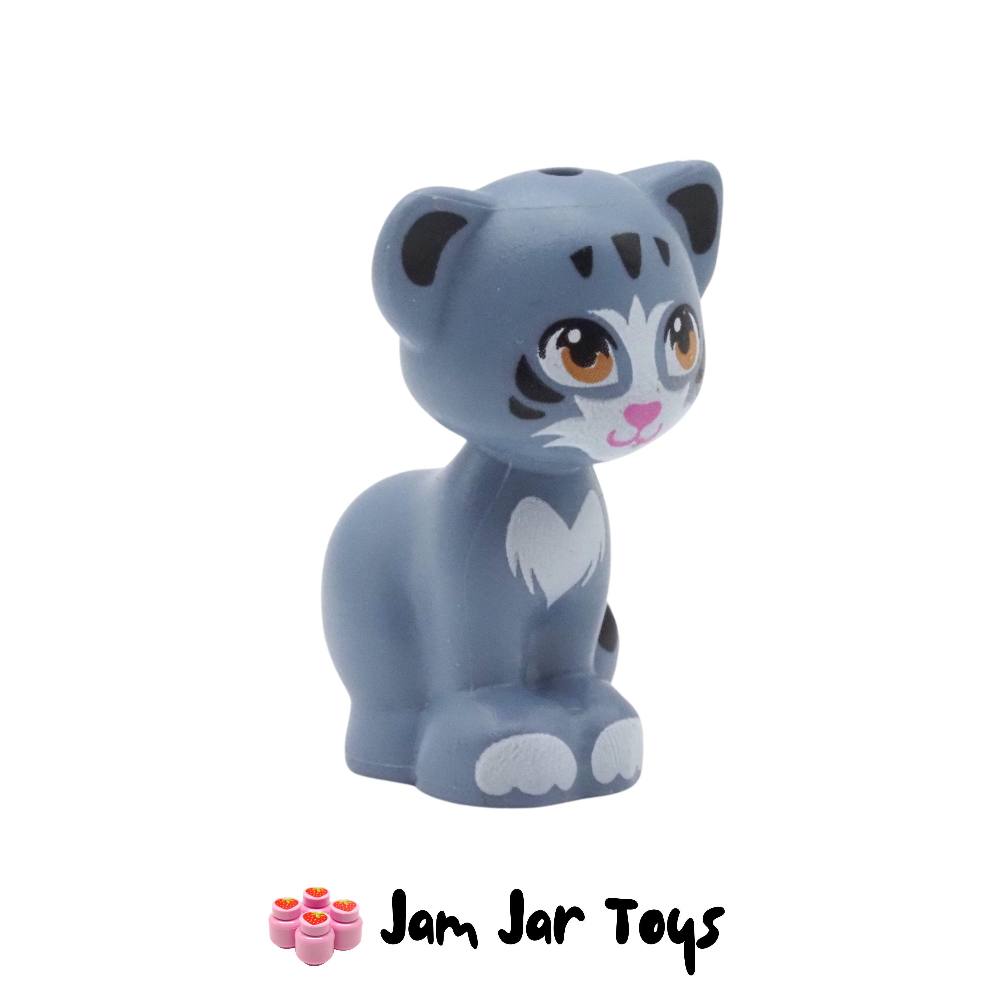 LEGO Chico, Sand Blue Cat, Sitting, Black / White Patches.