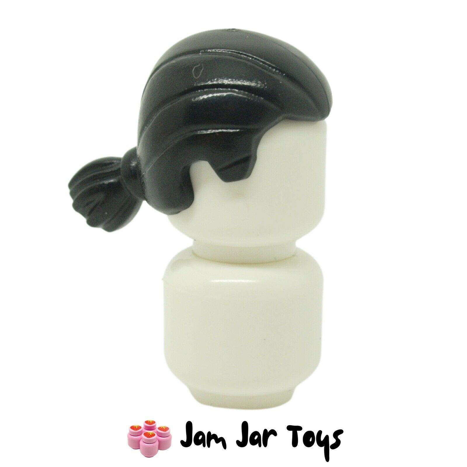 LEGO Minifigure Hair Piece Black Straight Cut and Short Ponytail H58