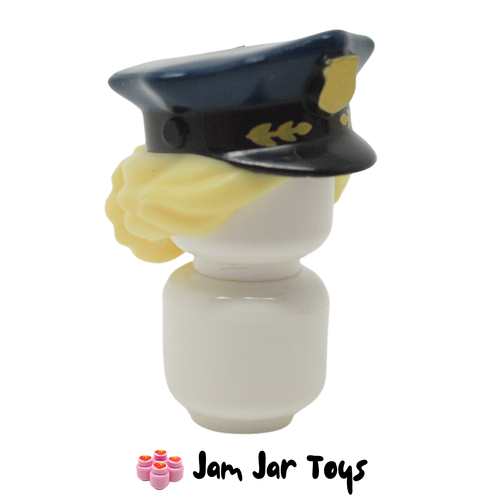 LEGO Dark Blue Police Hat with Yellow Hair